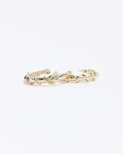 River Island Gold twist hoop earrings< Jewellery