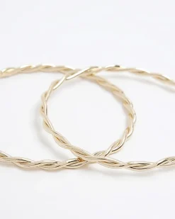 River Island Gold twist hoop earrings< Jewellery