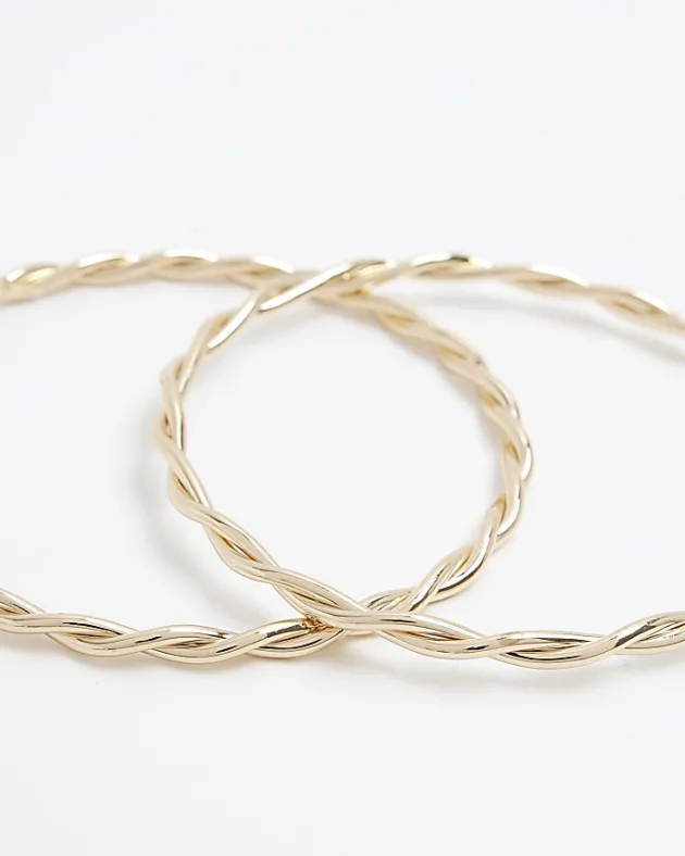 River Island Gold twist hoop earrings< Jewellery