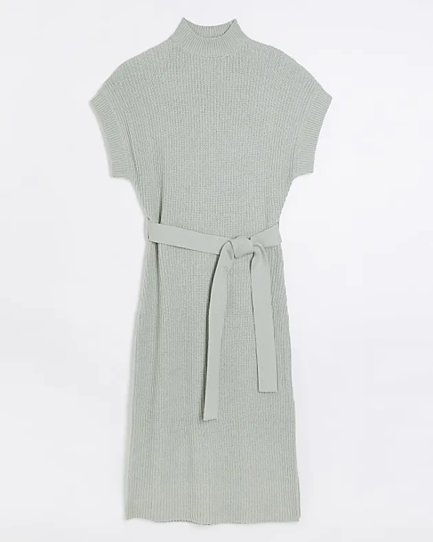 River Island belted high neck jumper midi dress< Dresses
