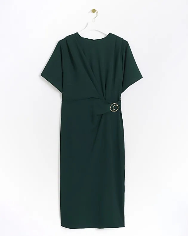 River Island buckle wrap bodycon midi dress< Dresses