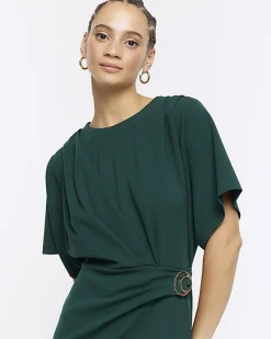 River Island buckle wrap bodycon midi dress< Dresses