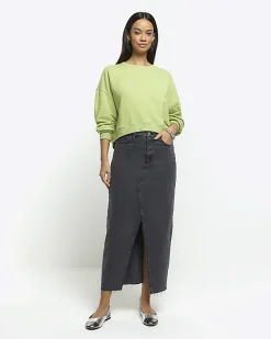 River Island crop plain sweatshirt< Loungewear