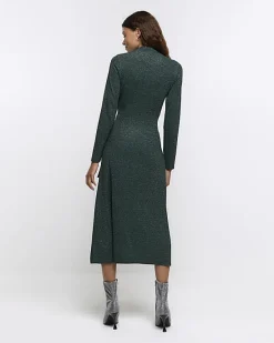 River Island glitter knot bodycon midi dress< Dresses