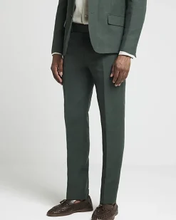 River Island linen slim fit suit trousers< Suits