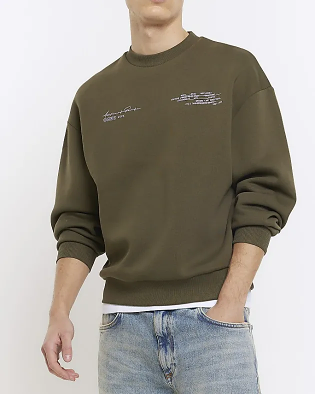 River Island oversized fit graphic sweatshirt< Hoodies & Sweatshirts