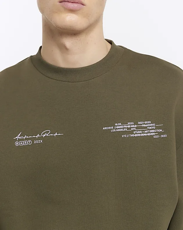 River Island oversized fit graphic sweatshirt< Hoodies & Sweatshirts