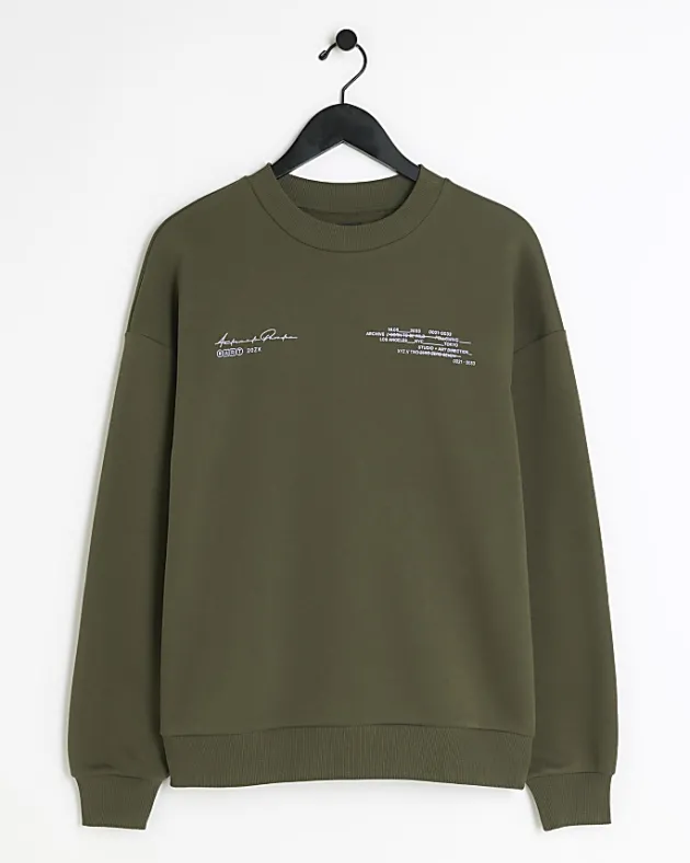 River Island oversized fit graphic sweatshirt< Hoodies & Sweatshirts
