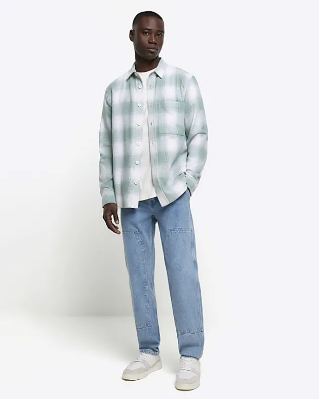 River Island regular fit check long sleeve shirt< Shirts