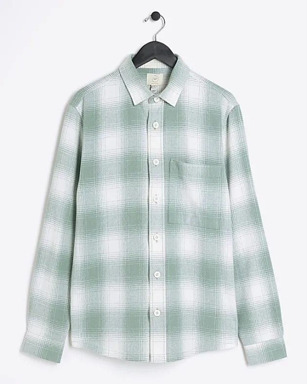 River Island regular fit check long sleeve shirt< Shirts