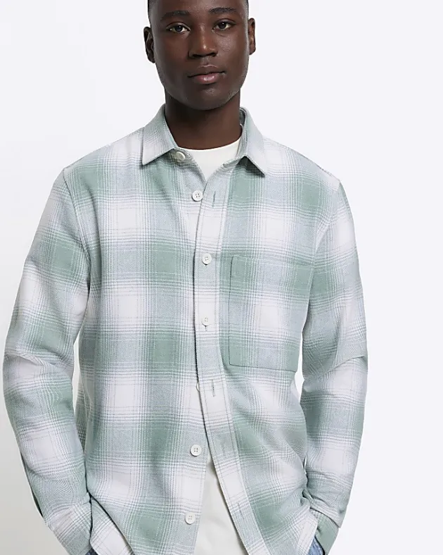 River Island regular fit check long sleeve shirt< Shirts