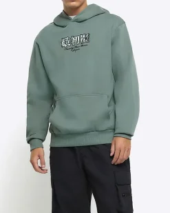River Island Regular Fit Graphic Print Hoodie< Hoodies & Sweatshirts