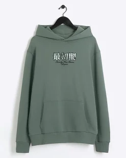 River Island Regular Fit Graphic Print Hoodie< Hoodies & Sweatshirts