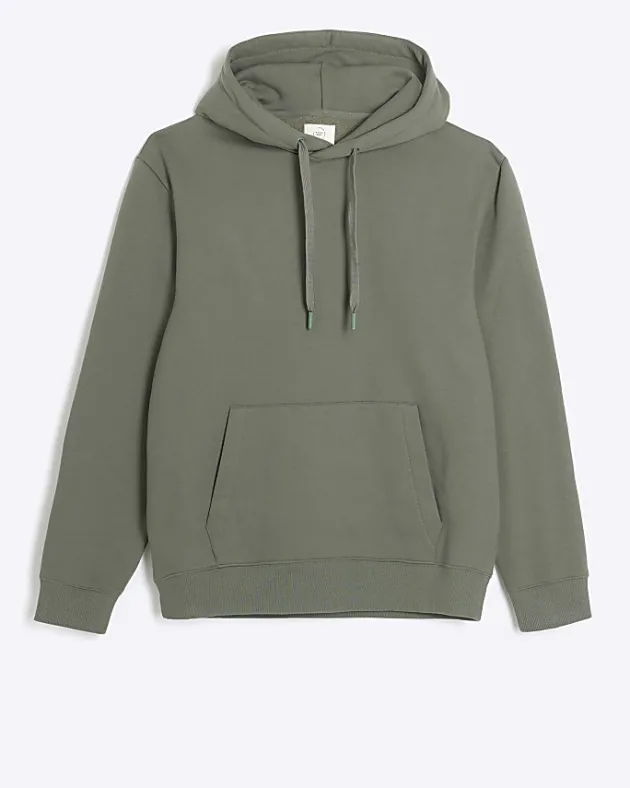 River Island Green regular fit plain hoodie< Hoodies & Sweatshirts