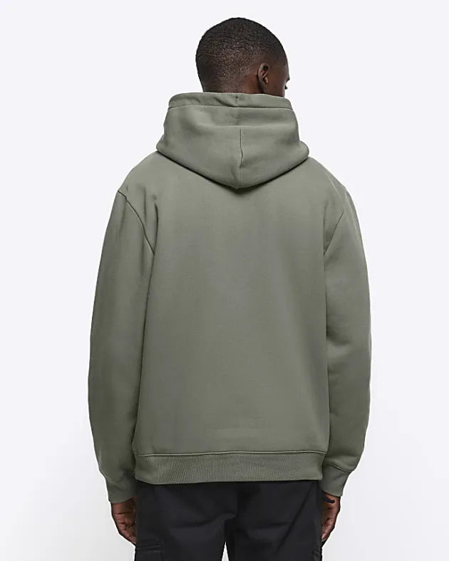 River Island Green regular fit plain hoodie< Hoodies & Sweatshirts