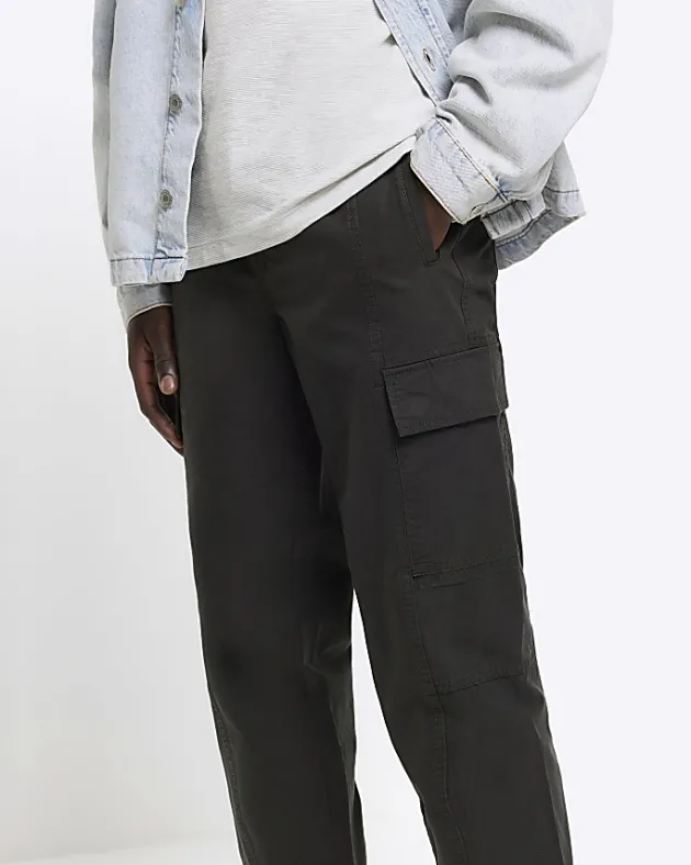 River Island regular fit seam cargo trousers< Trousers