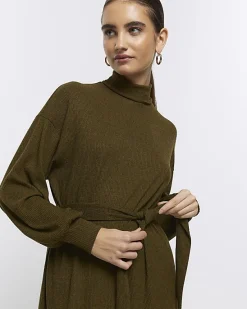 River Island rib belted jumper mini dress< Dresses