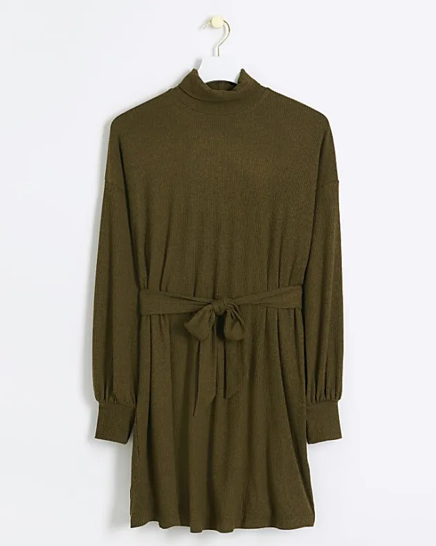 River Island rib belted jumper mini dress< Dresses
