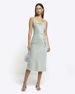 River Island satin cowl neck slip midi dress< Dresses