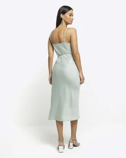 River Island satin cowl neck slip midi dress< Dresses