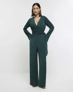 River Island satin knot detail jumpsuit< Jumpsuits & Playsuits