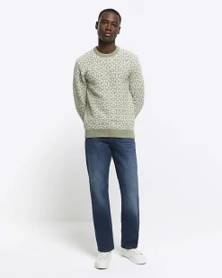 River Island slim fit jacquard crew jumper< Jumpers & Cardigans