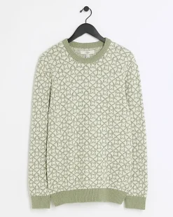 River Island slim fit jacquard crew jumper< Jumpers & Cardigans