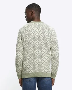 River Island slim fit jacquard crew jumper< Jumpers & Cardigans