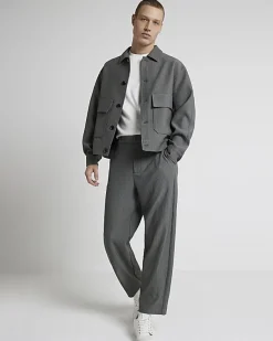 River Island tapered fit plisse smart trouser< Trousers