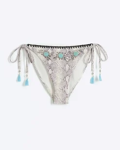 River Island animal print tie side bikini bottoms< Swimwear & Beachwear