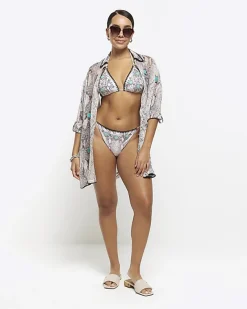 River Island animal print triangle bikini top< Swimwear & Beachwear