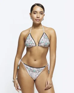 River Island animal print triangle bikini top< Swimwear & Beachwear