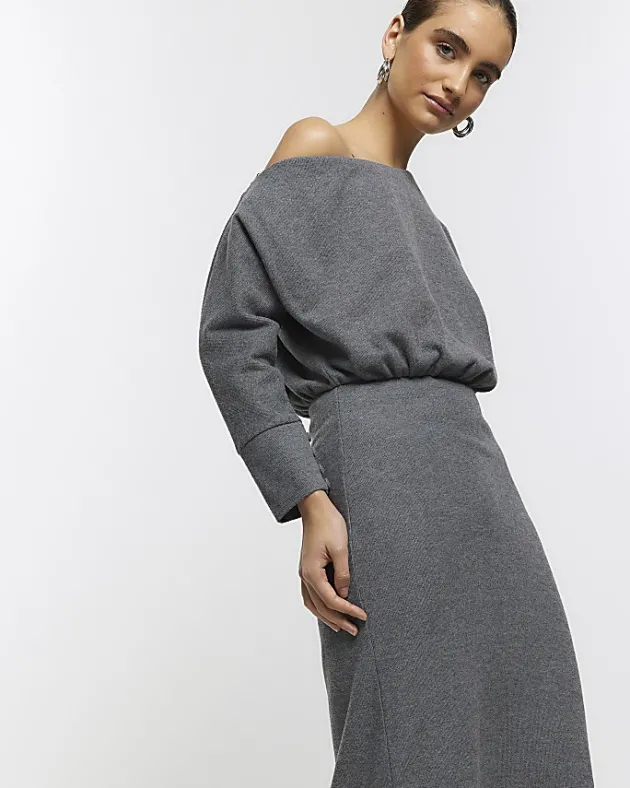 River Island asymmetric sweatshirt maxi dress< Dresses