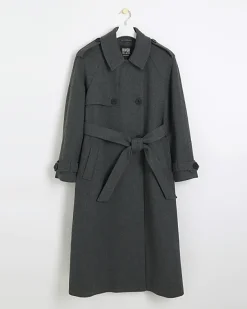 River Island belted longline trench coat< Coats & Jackets