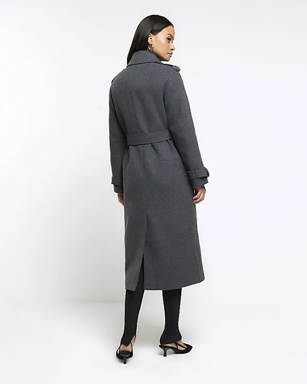 River Island belted longline trench coat< Coats & Jackets
