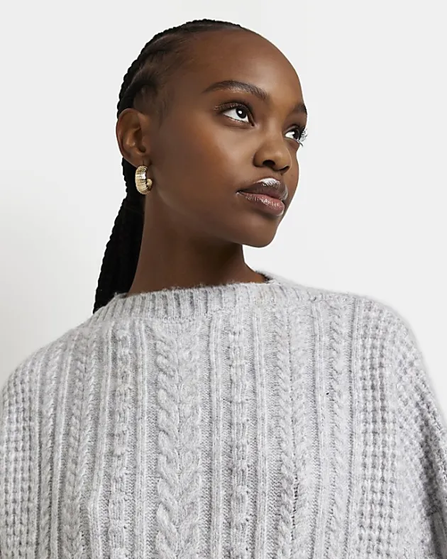 River Island cable knit jumper midi dress< Dresses