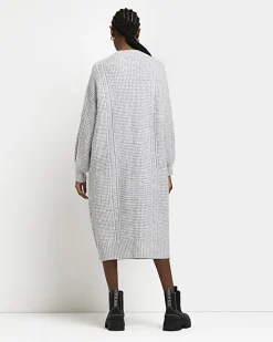 River Island cable knit jumper midi dress< Dresses