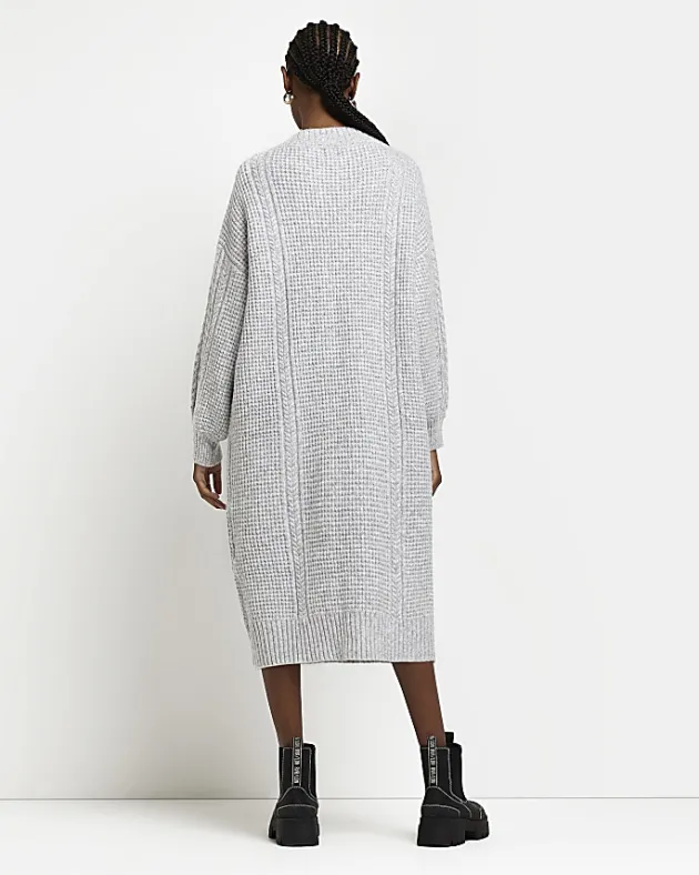 River Island cable knit jumper midi dress< Dresses