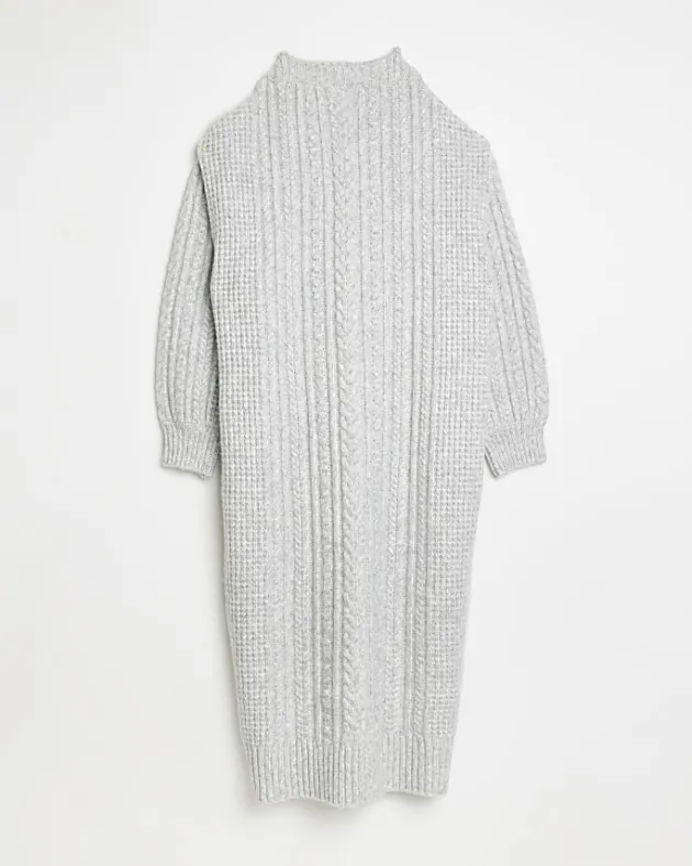 River Island cable knit jumper midi dress< Dresses