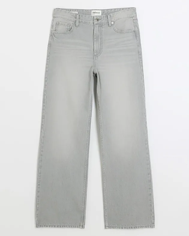 River Island faded high waist relaxed straight jeans< Jeans