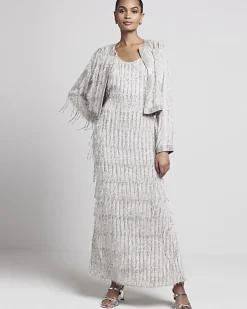 River Island fringe embellished bodycon maxi dress< Dresses