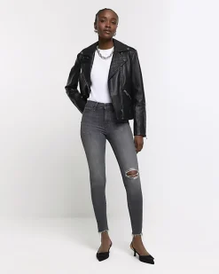 River Island high waisted bum sculpt ripped jeggings< Jeans