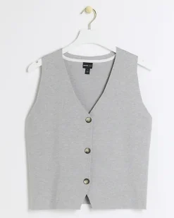 River Island knit button up waistcoat< Coats & Jackets