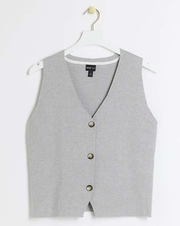 River Island knit button up waistcoat< Coats & Jackets