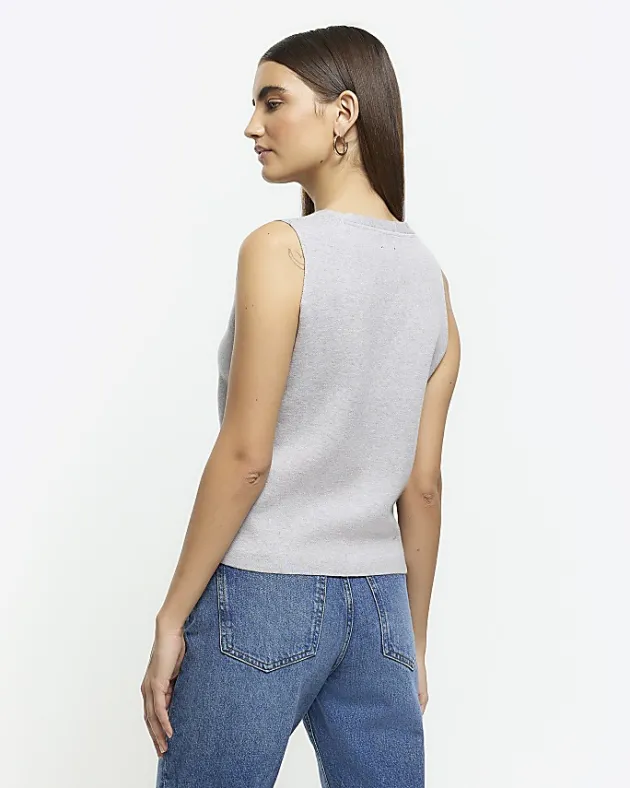 River Island knit button up waistcoat< Coats & Jackets