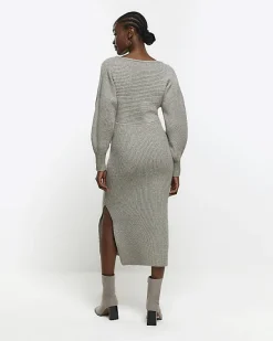 River Island knit wrap jumper midi dress< Dresses