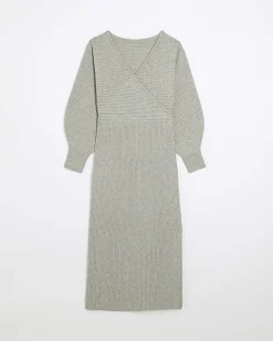 River Island knit wrap jumper midi dress< Dresses