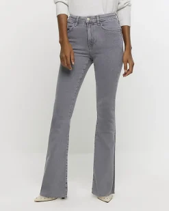 River Island mid rise tummy hold flared jeans< Jeans