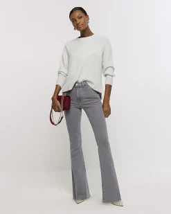 River Island mid rise tummy hold flared jeans< Jeans