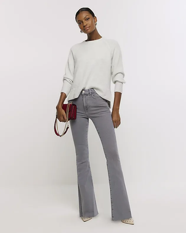 River Island mid rise tummy hold flared jeans< Jeans